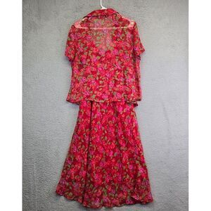 Miss Dorby Dress Suit Womens S/M‎ Rose Babydoll Lined Dress Chiffon Cottagecore